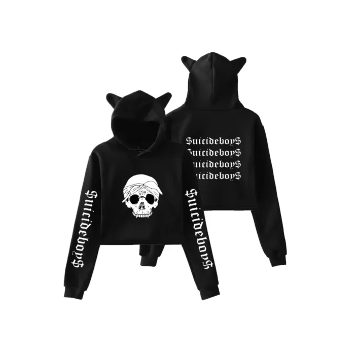 Suicideboys Merch Pullover Cat Cropped Women Hoodie